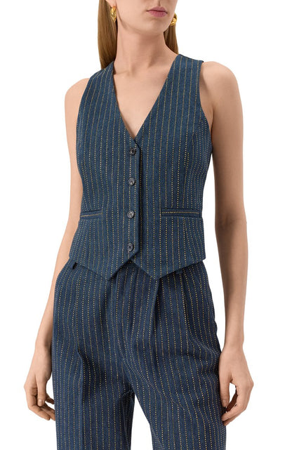 Dark Blue Striped Trousers
