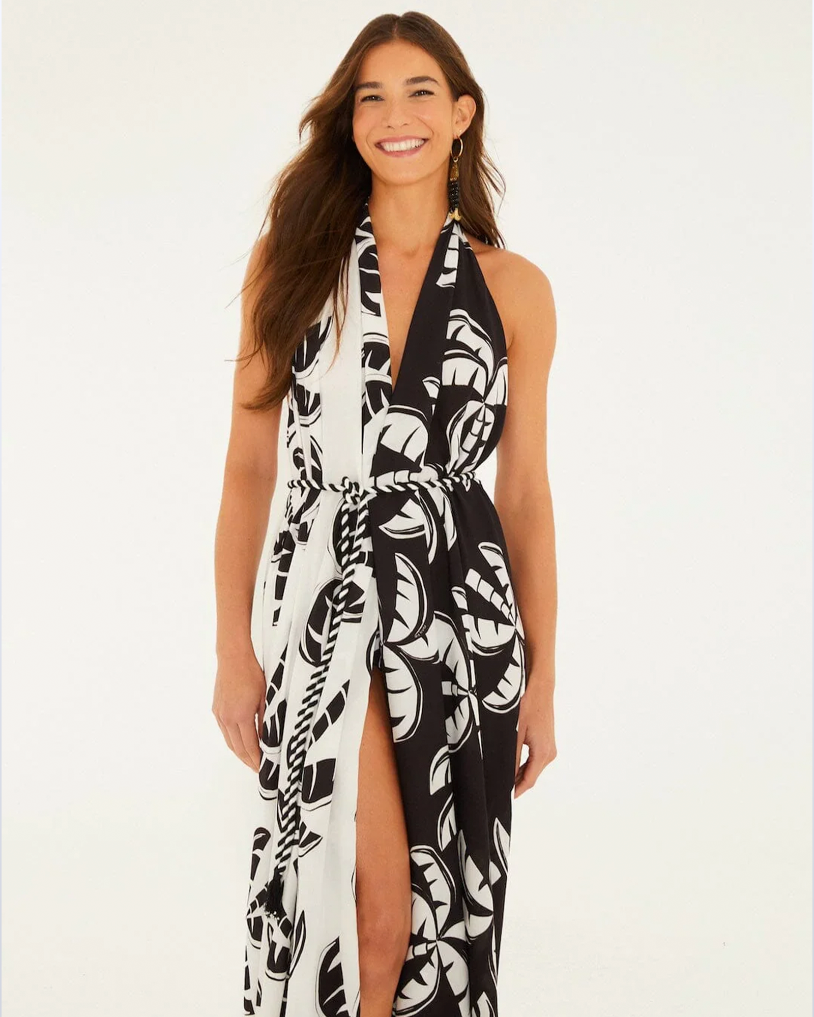 Black And White Graphic Print Dress