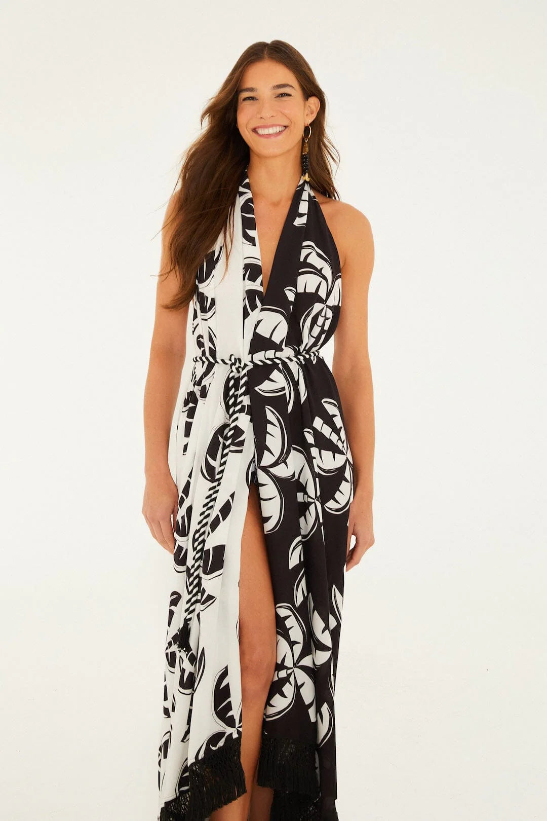 Black And White Graphic Print Dress