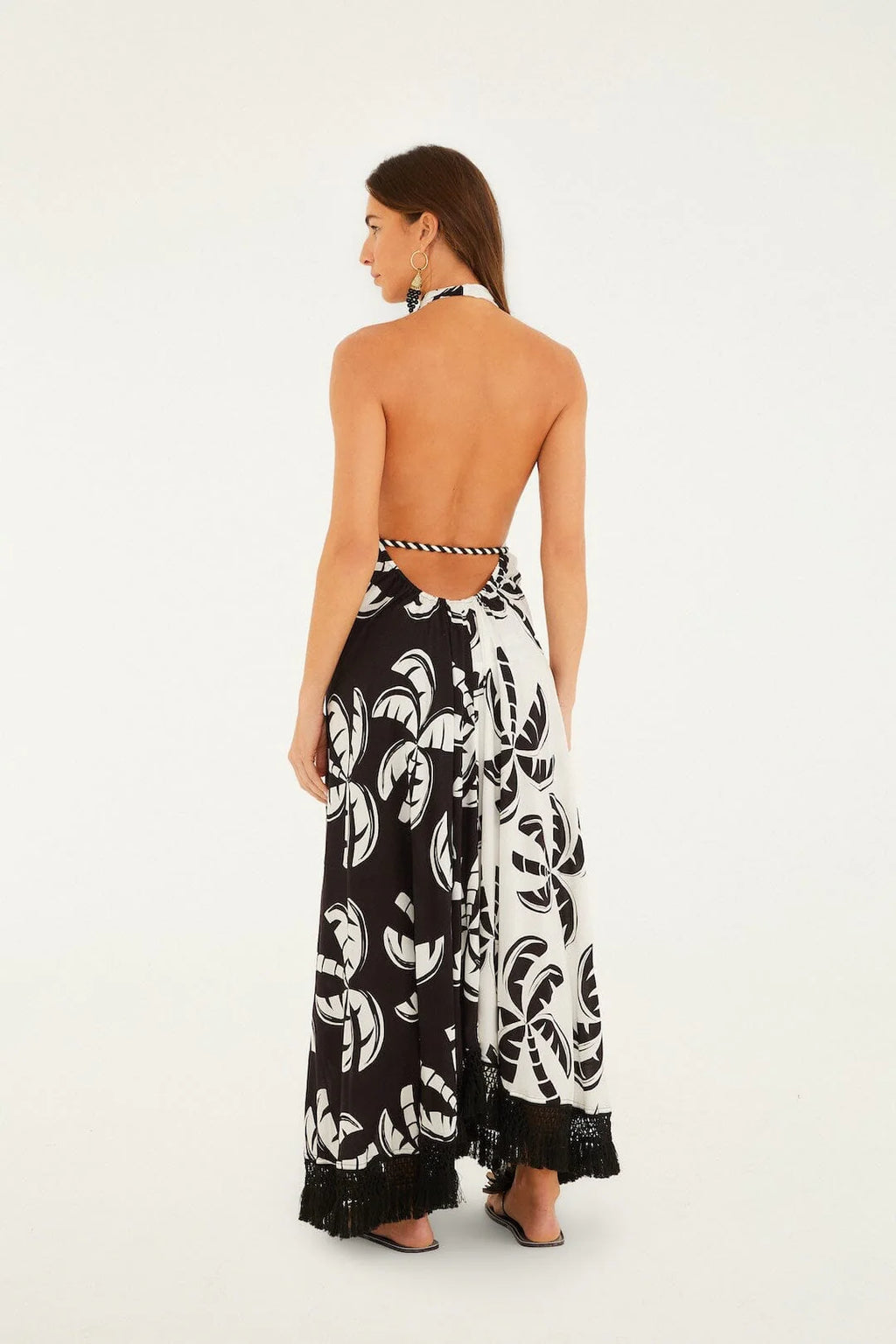 Black And White Graphic Print Dress