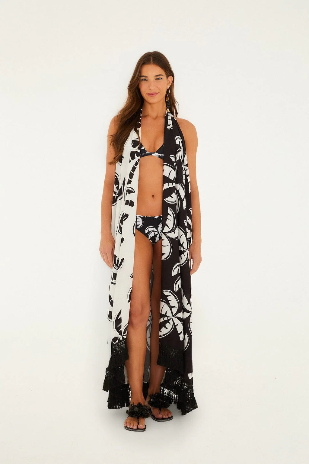 Black And White Graphic Print Dress