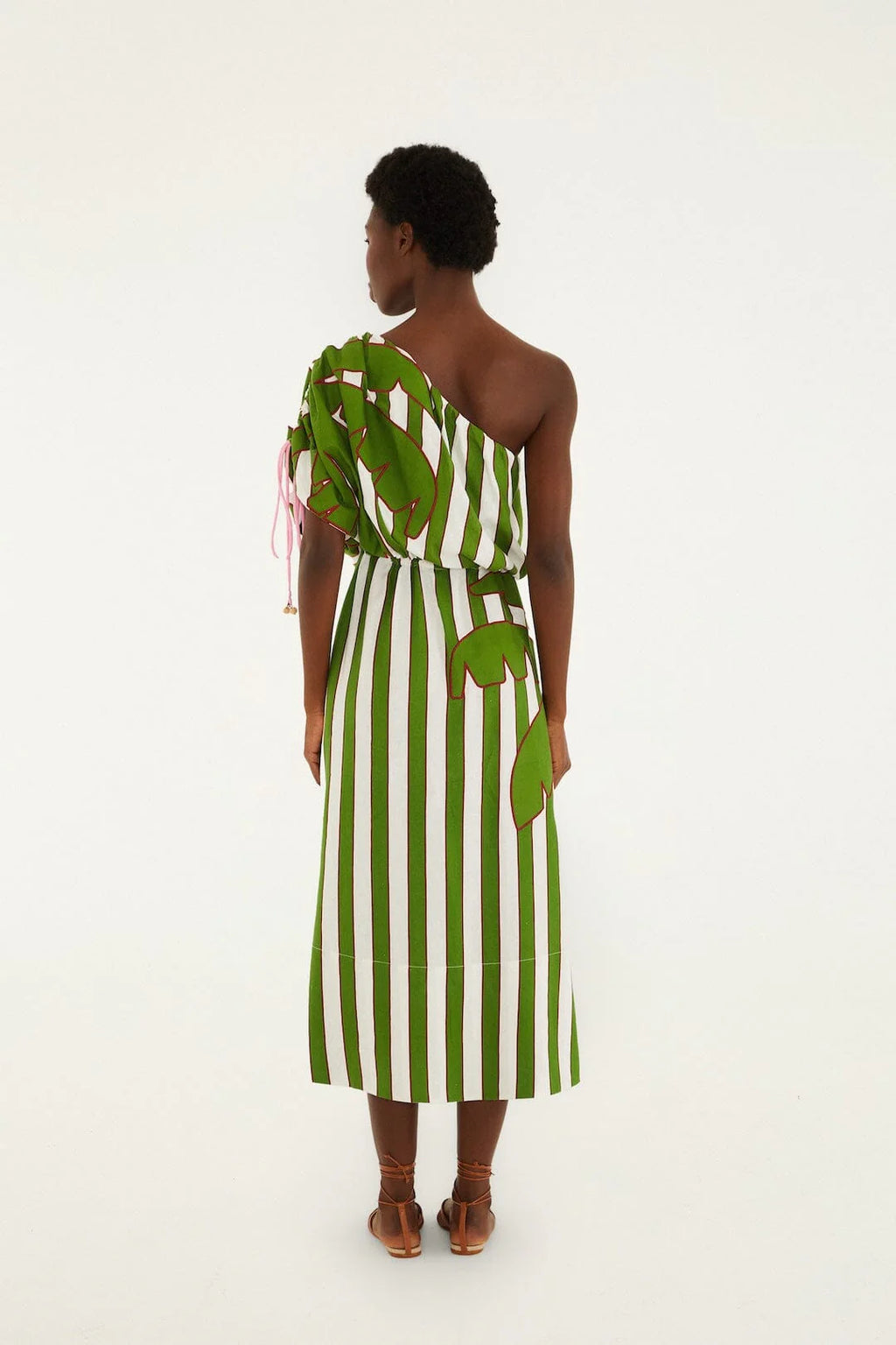 Off-White One-Shoulder Midi Dress