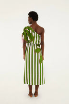Off-White One-Shoulder Midi Dress