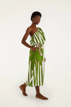 Off-White One-Shoulder Midi Dress