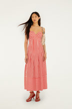 Red Striped Maxi Dress