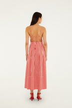 Red Striped Maxi Dress