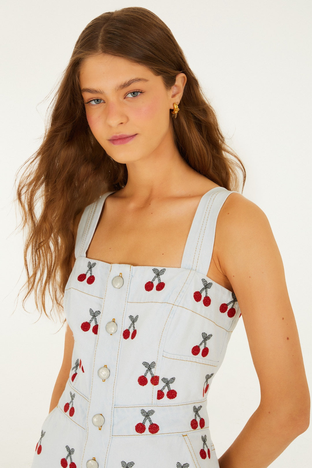 Denim Cherry Jumpsuit