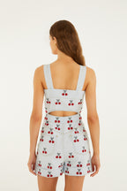 Denim Cherry Jumpsuit