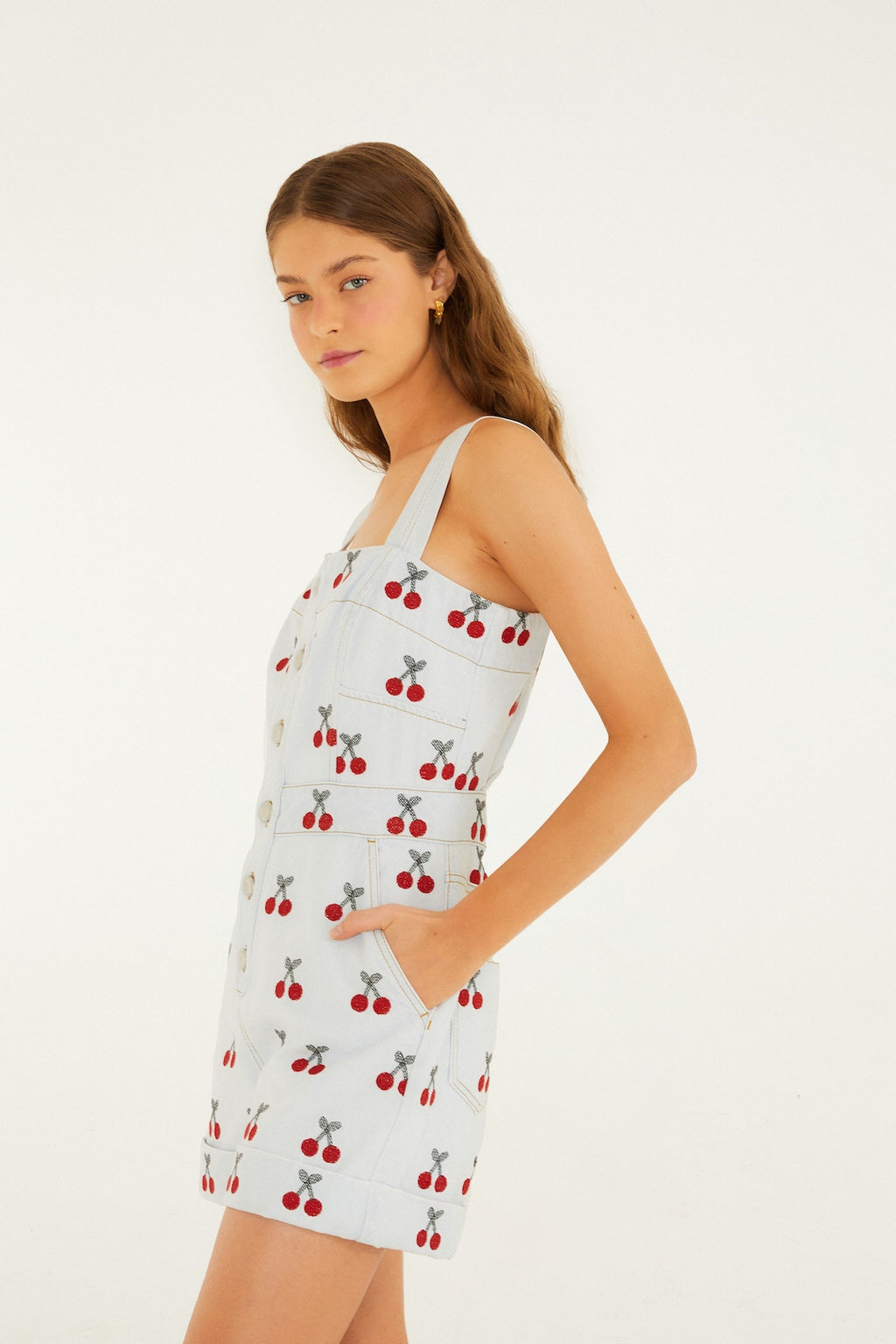 Denim Cherry Jumpsuit