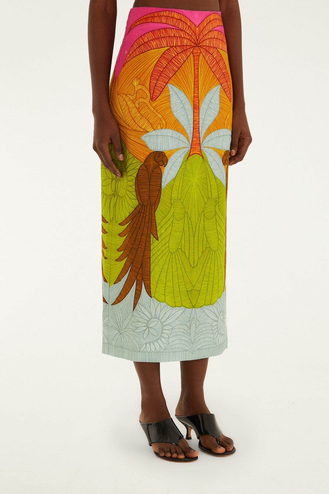 Parrots Linen Skirt