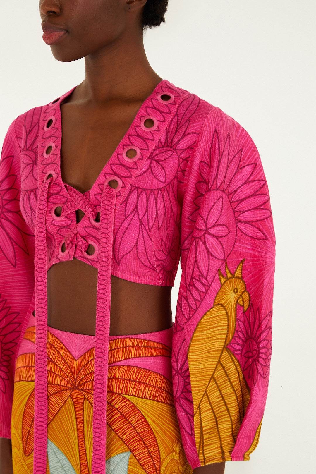 Parrots Linen Crop-Top