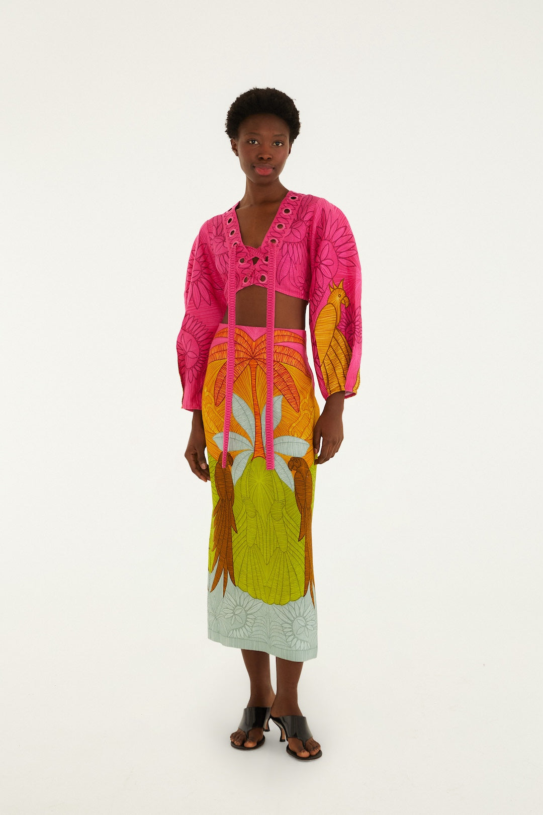 Parrots Linen Crop-Top