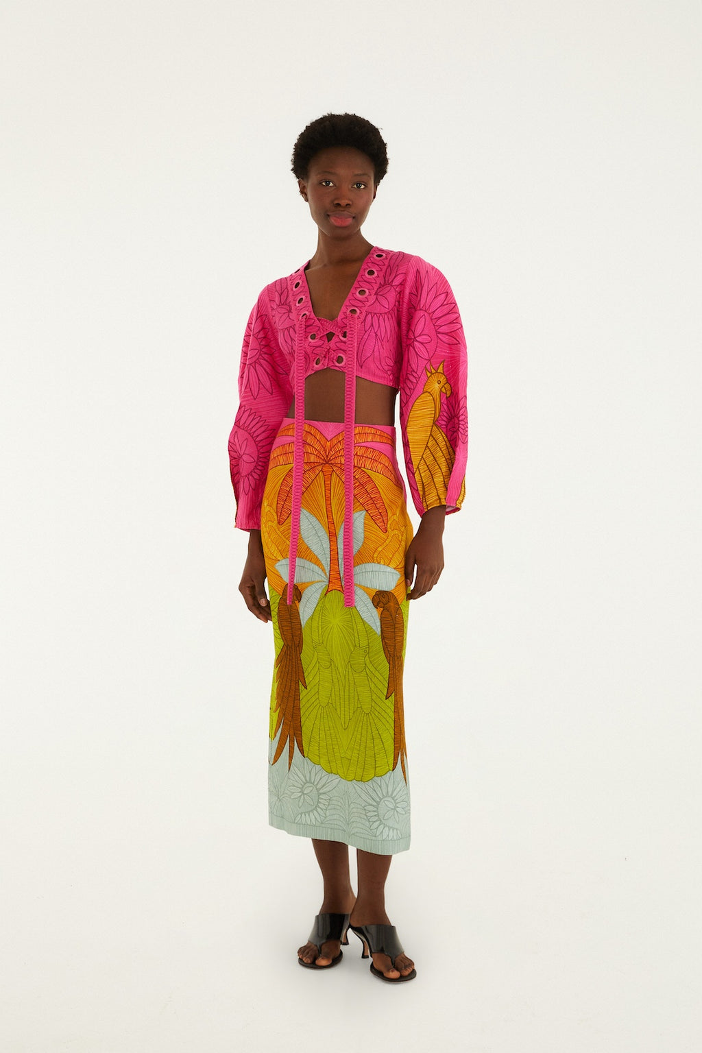 Parrots Linen Skirt