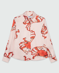 Pink Satin Shirt With Print