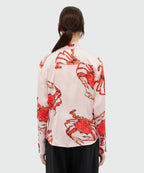 Pink Satin Shirt With Print
