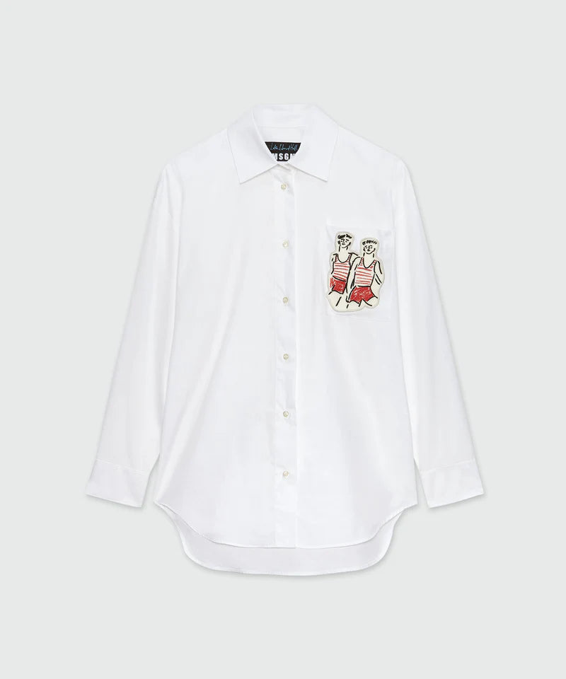White Shirt Sailors Embroidery