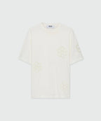 Cream T-Shirt With Floral Embroidery
