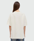 Cream T-Shirt With Floral Embroidery