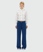 Blue Bouclé Denim Trousers