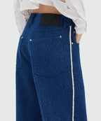 Blue Bouclé Denim Trousers