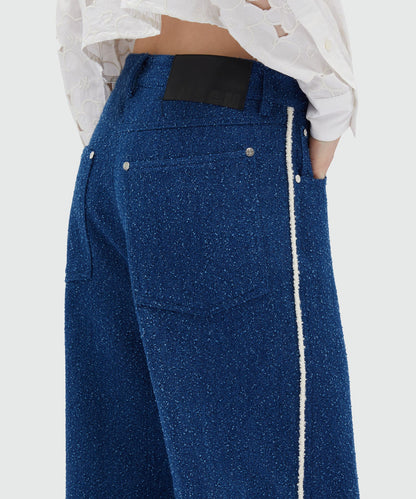 Blue Bouclé Denim Trousers