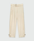 Ivory Flamed Viscose Canvas Trousers