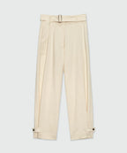 Ivory Flamed Viscose Canvas Trousers