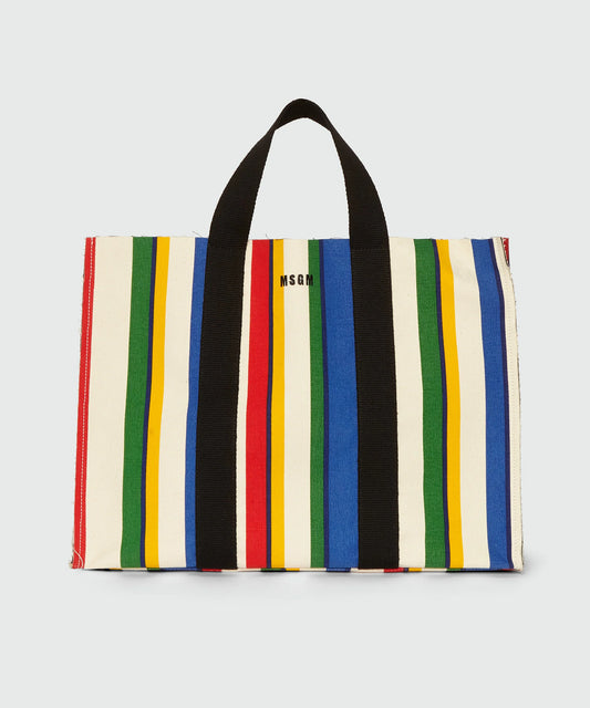 Multicolor Canvas Shopper Bag