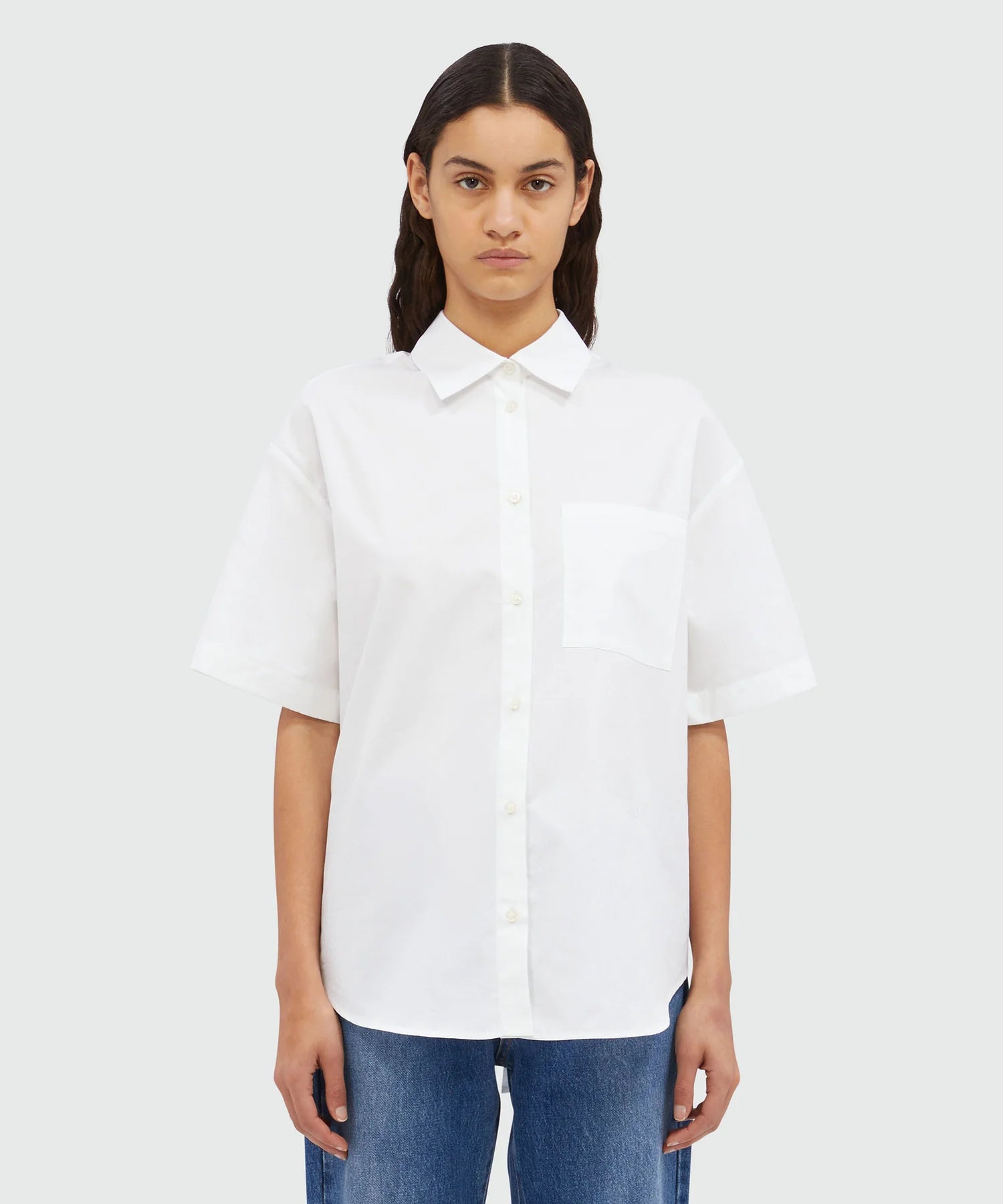 Cut-Out Back White Shirt