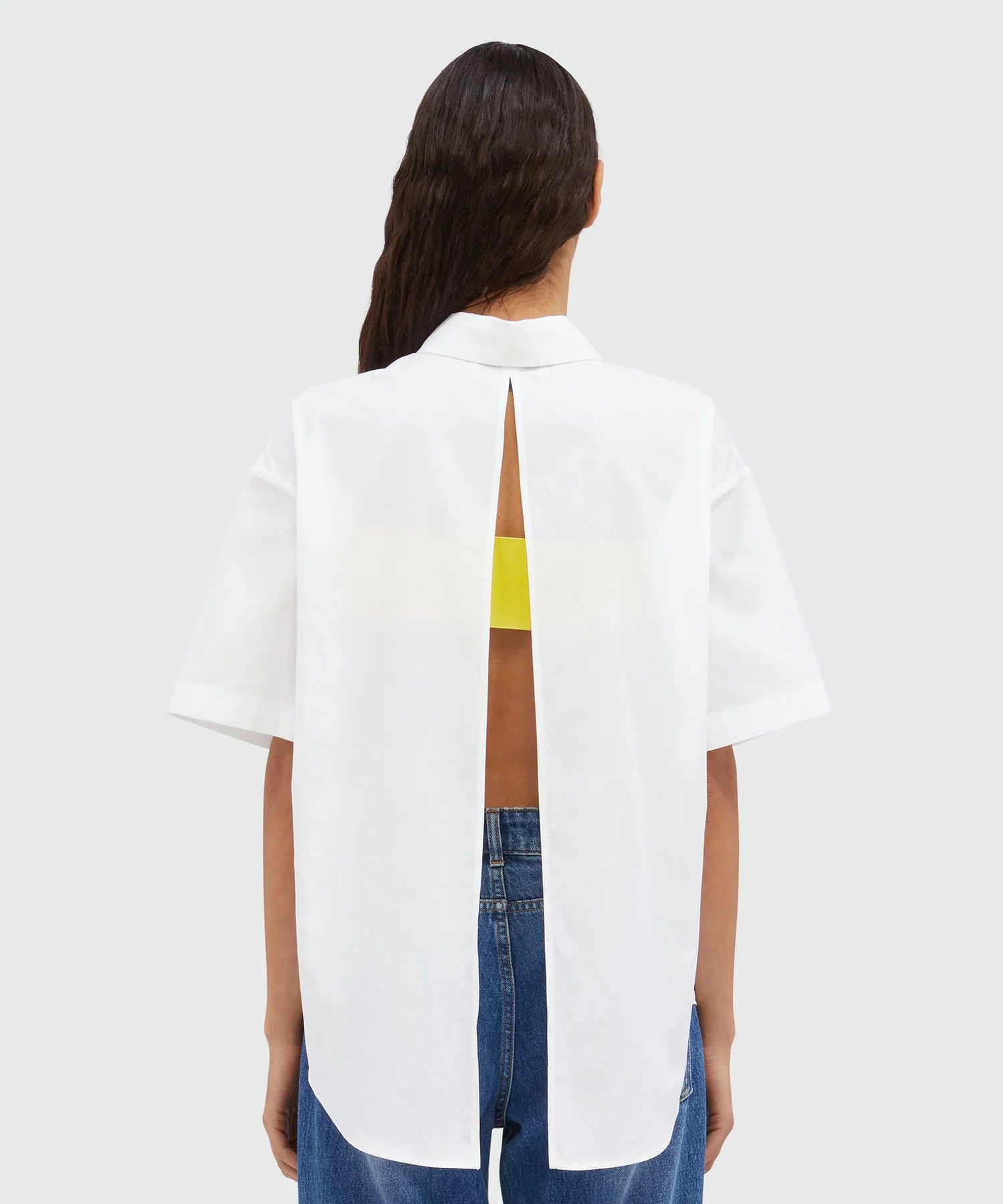Cut-Out Back White Shirt