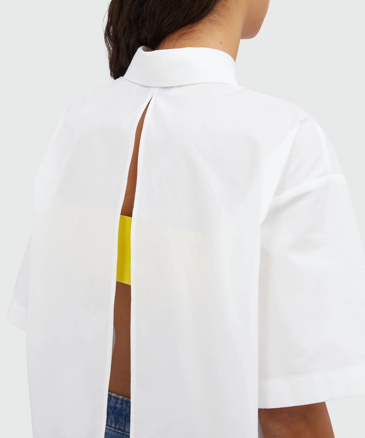 Cut-Out Back White Shirt