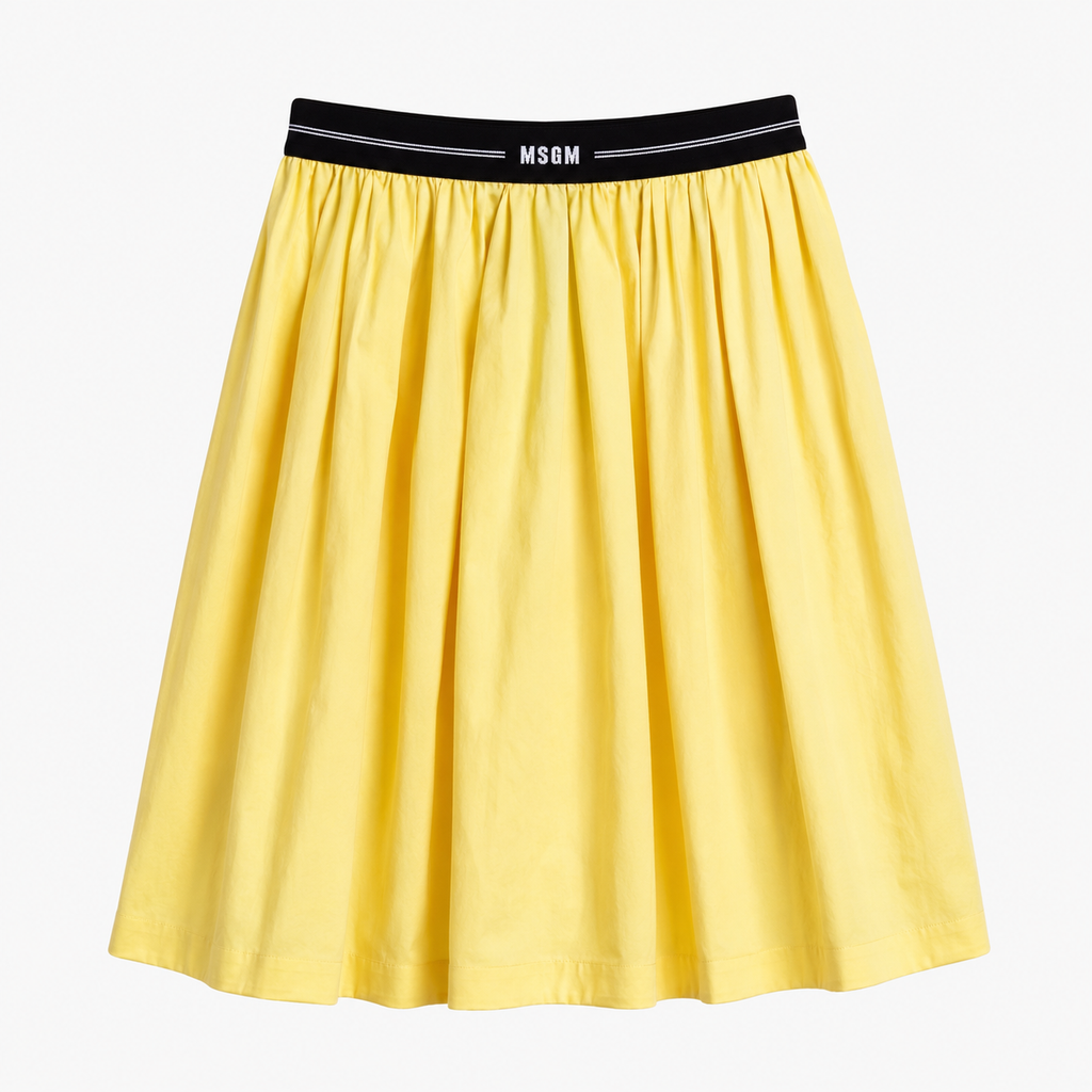 Yellow Waistband Logo Skirt
