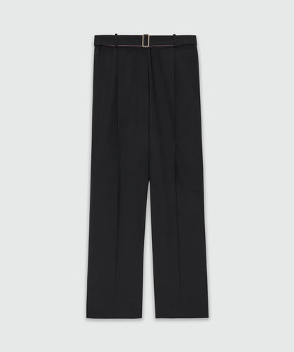 Black Palazzo Trousers Pink Belt