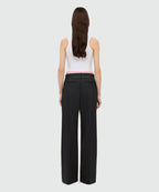 Black Palazzo Trousers Pink Belt