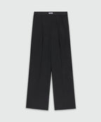 Logo Waistband Black Palazzo Trousers