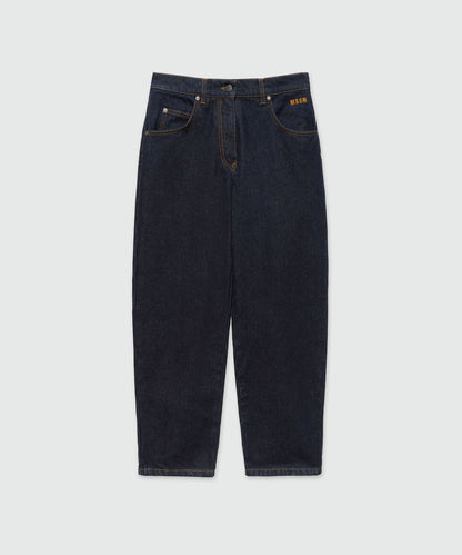 Blue Cropped Denim Trousers