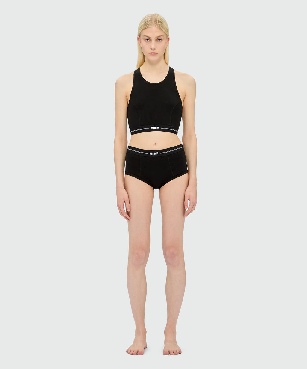 Black Jersey Briefs With Elastic