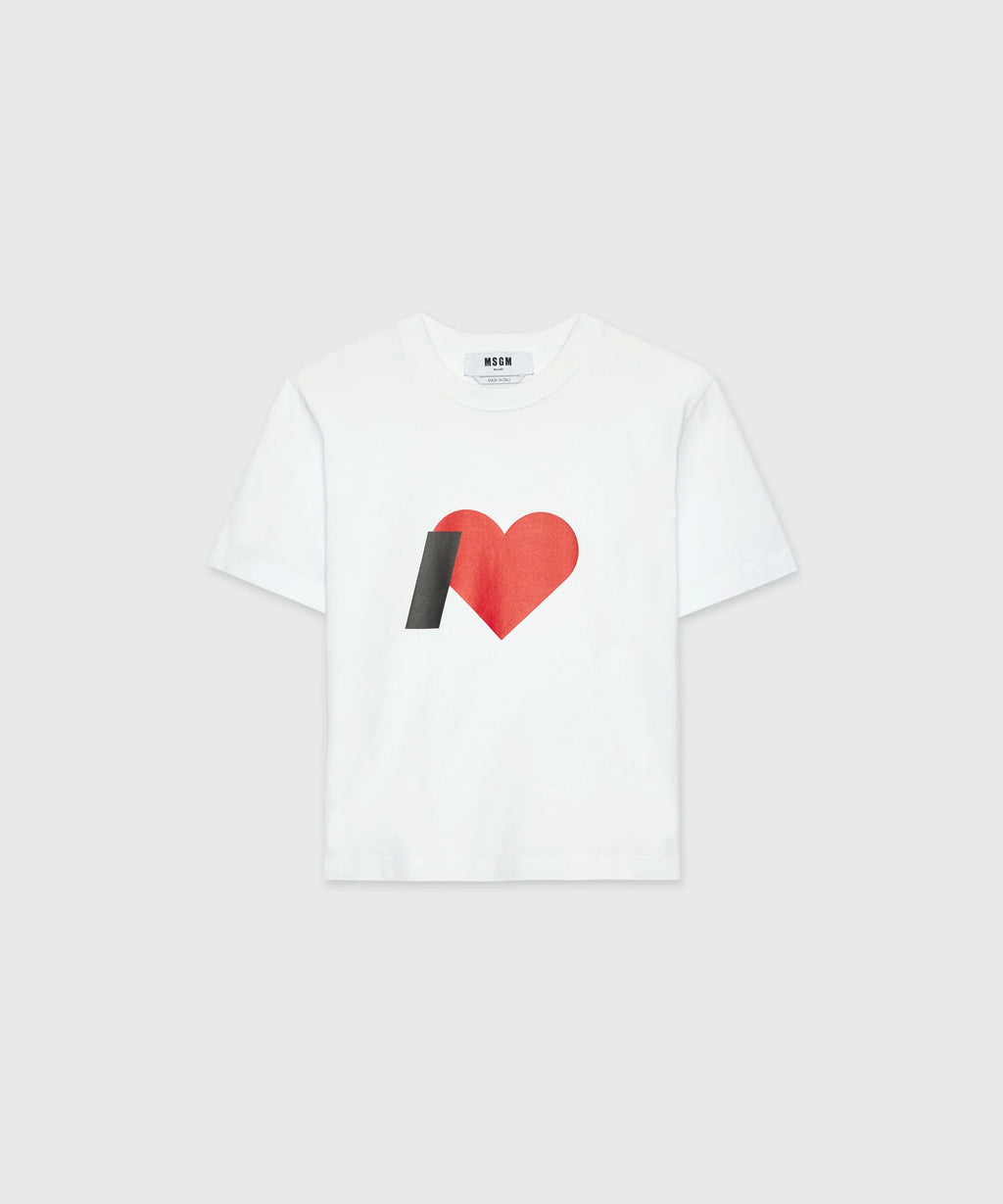 White Cotton T-Shirt With Graphics
