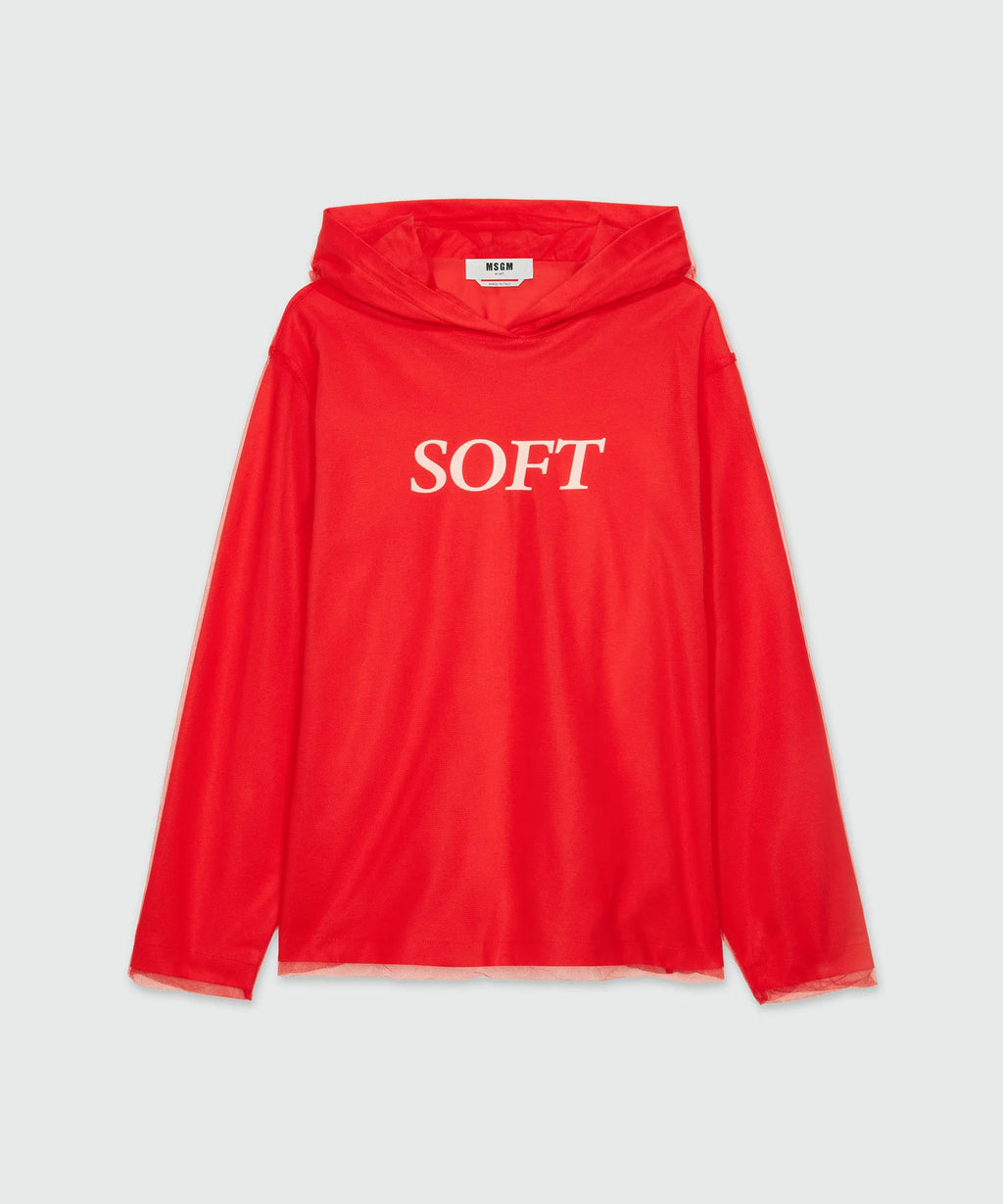 Sweatshirt In Tulle And Cotton