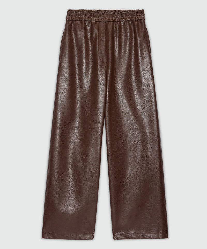 Faux Leather Wide Leg Pants
