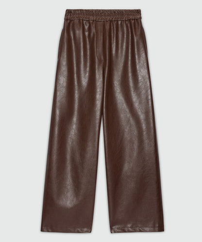 Faux Leather Wide Leg Pants