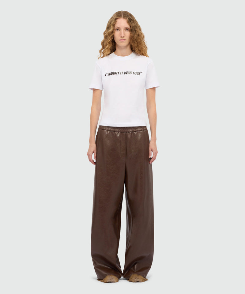 Faux Leather Wide Leg Pants