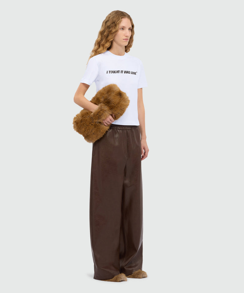 Faux Leather Wide Leg Pants
