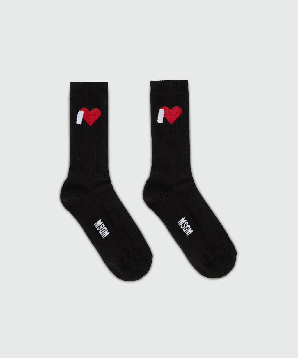 Black Socks With Jacquard Graphics
