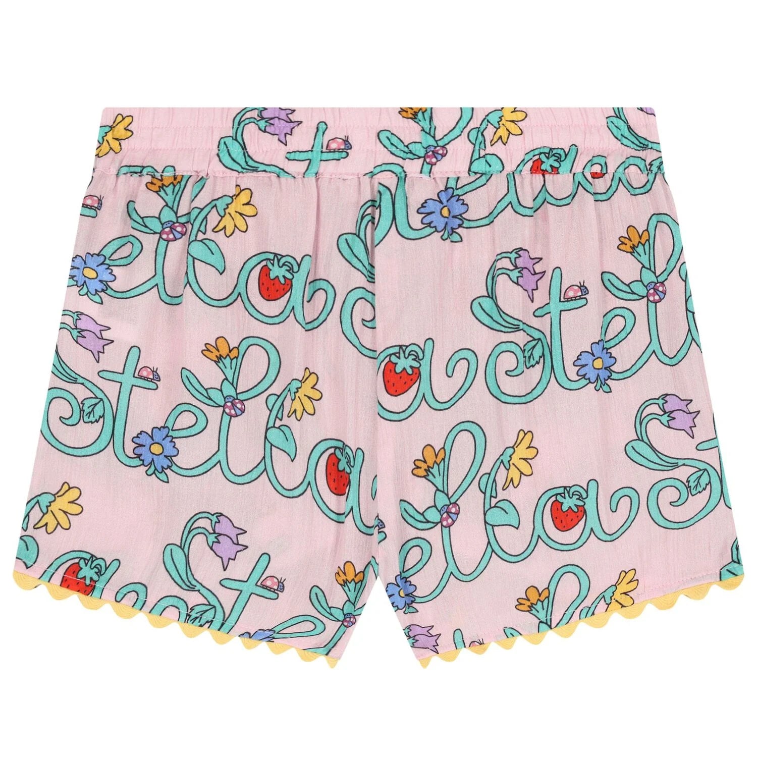 Girls Pink Logo Floral Shorts