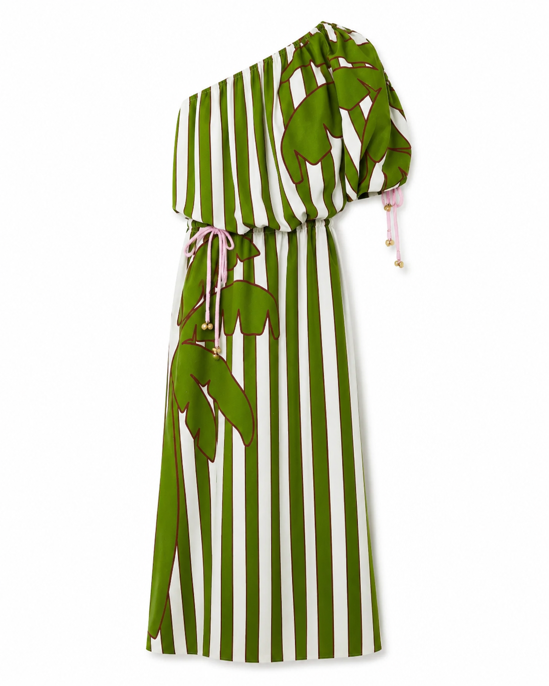 Off-White One-Shoulder Midi Dress
