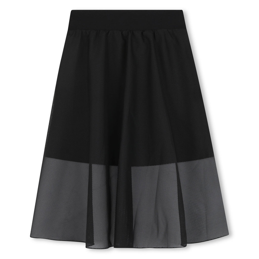 Girls Black Logo Mesh Skirt