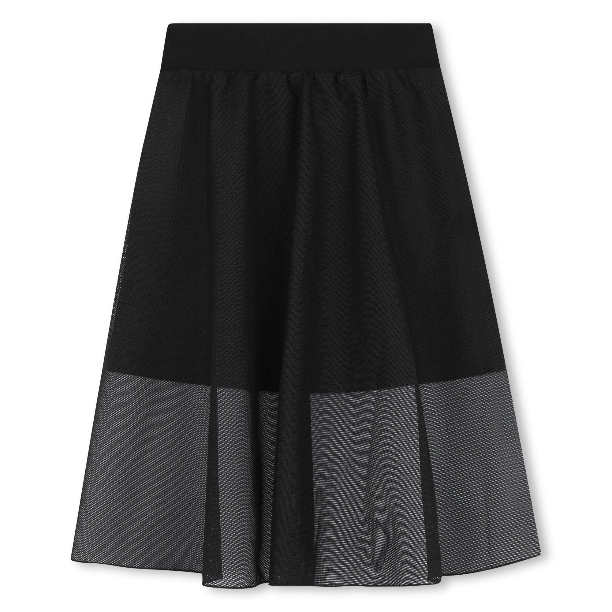 Girls Black Logo Mesh Skirt