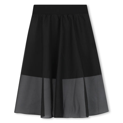 Girls Black Logo Mesh Skirt