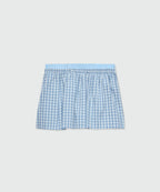 Light Blue Micro-Check Bermuda Shorts